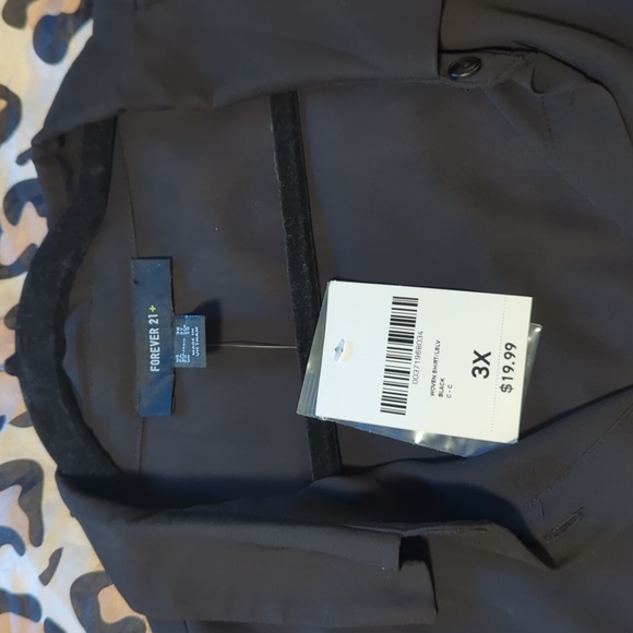 Forever 21+ Black Chiffon Blouse 3x - Picture 3 of 5